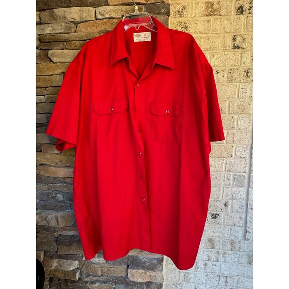 Dickies Short Sleeve Work Shirt-Red-Size 3XL - Picture 1 of 5